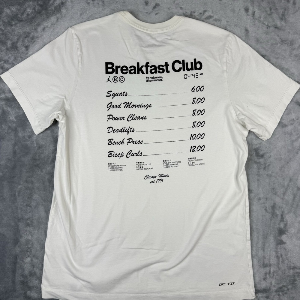 Jordan T-shirt Dri-FIT Sport Breakfast Club T-Shirt White Size Large Men's L
